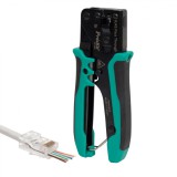 Somogyi Elektronic Home CP-342 UTP-RJ45-8P8C gyorskrimpelő fogó, nyitott végű dugókhoz, biztonsági zár, gyors