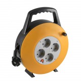 Somogyi Elektronic Home HJR 3-10 kábeldob, 10 m, IP20 kivitel, műanyag tartó, H05VV-F 3G1,0 mm2 kábel, max. 2300 W, védőkapcsoló, 4 védőérintkezős aljzat