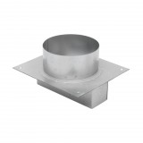 Somogyi Elektronic Home KPEHKIV hátsó kivezető idom konyhai páraelszívóhoz, STORM és HURRICANE típusokhoz, horganyzott, Ø117 mm, 160 x 52 mm szögletes rész, 188 x 160 mm tartólemez