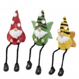 Somogyi Elektronic Home MX647 napelemes kerti lámpa, törpék lógó lábbal, 3 db melegfehér LEDDel, műgyanta, akkumulátor