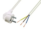 Somogyi Elektronic Home N 7 hálózati csatlakozókábel, 2 m, H05VV-F 3G0,75 mm2 kábellel, védőérintkezős, max.1380W, fehér