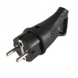 Somogyi Elektronic Home NGD 02 földelt dugvilla 45°-os kábelvezetéssel, kül- és beltéren is használható, max. 3680 W, fekete