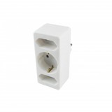 Somogyi Elektronic Home NV 13/WH hálózati elosztó, 3 aljzat, 1 védőérintkezős aljzat (max. 3680W), 2 EURO aljzat (max. 3500W), fehér