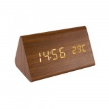 Somogyi Elektronic Home OC 05 digitális LED ébresztőóra, valódi faburkolat, tapsra aktiválható kijelző, dátum és hőmérséklet kijelzés, elemes vagy hálózati tápellátás