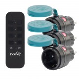 Somogyi Elektronic Home THO2313 távirányítható kültéri hálózati aljzat szett, IP44, 2300 W, 3 aljzat +1 távirányító, 40m hatótáv