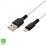 Somogyi Elektronic Home USBAL1 töltőkábel, USB A / Lightning, 2.1A, 1m, szövött, fehér