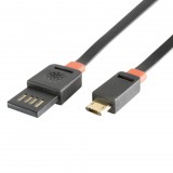 Somogyi Elektronic Home USBF 3 töltőkábel, 2 oldalú, fordítható, USB-A dugó, microUSB-B dugó, 3m, 2,1A, adatkábel