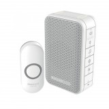Somogyi Elektronic Honeywell Home DC313N vezeték nélküli csengő, 150m hatótáv, 6 dallam, LED jelzőfény, IP55 nyomógomb, elemes tápellátás