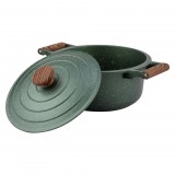 Somogyi Elektronic Nava 10-255-031 Ωmega tapadásmentes öntött alumínium lábas fedővel, kőbevonattal, 24 cm