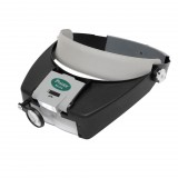 Somogyi Elektronic Pro'skit MA-016 világítós nagyító fejpánttal, alaplencse, lehajtható kettős lencse, elfordítható lencse, billenthető LED lámpa