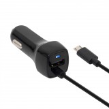 Somogyi Elektronic SAL SAU 24MU autós USB töltő 2in1, 2 készülék, USB, microUSB, 2,4 A összesen