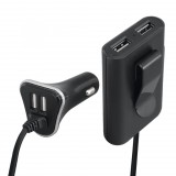 Somogyi Elektronic SAL SAU 96 nagy teljesítményű autós USB gyorstöltő, 48 W, 4 USB port, 4 x 2,4 A