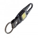 Somogyi Elektronic True Utility Cliplite, TU918, kulcstartó karabiner, tölthető lámpa, 4 funkció, 47 lm COB LED, Li-ion, marhabőr szíj, rozsdamentes acélváz