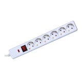 Somogyi Hálózati elosztó 6-os kapcsolóval 1,5 m túlfeszültségvédett fehér