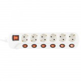 Somogyi NVK 06K-3/WH/1,5 6-os 3m külön kapcsolható, hővédelemmel ellátott elosztó NVK 06K-3/WH/1,5