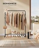 SONGMICS HSR131B01 Ruhatartó rúd, Ruhatartó állvány, Egyszeres ruhaakasztó rúd