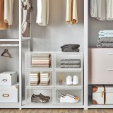 SONGMICS LSP03CW cípő tároló doboz, 3 egymásra rakható cipőrendező átlátszó ajtóval