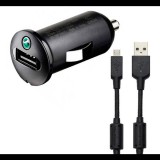 SONY ERICSSON Autós töltő USB aljzat (5V / 1200mA + microUSB kábel) FEKETE (AN400 / AN401) (AN400 / AN401) - Autós Töltők