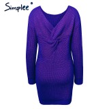 Sötétkék kötött ruha