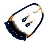 Sötétkék zsinór nyaklánc szett