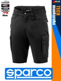 Sparco TECH BLACK prémium technikai stretch pamutgazdag rövid munkanadrág - munkaruha