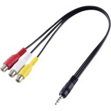 SpeaKa Professional AV Audio, Video Átalakító [1x Jack dugó, 3,5 mm-es - 3x RCA alj] Fekete (SP-8433716)