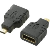 SpeaKa Professional HDMI Átalakító [1x HDMI dugó, D mikro - 1x HDMI alj] Fekete Aranyozatt érintkező, Audio Return Channel (SP-7870184)