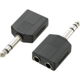 SpeaKa Professional Jack Audio Y adapter [1x Jack-dugó, 6,35 mm-es - 2x Jack alj, 6,35 mm-es] Fekete (SP-7870192) - Audió kábel
