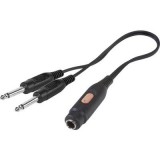 SpeaKa Professional Jack Audio Y adapter [2x Jack-dugó, 6,35 mm-es - 1x Jack alj, 6,35 mm-es] Fekete (SP-7870288) - Audió kábel