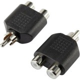 SpeaKa Professional RCA Audio Y adapter [1x RCA dugó - 2x RCA alj] Fekete (SP-7870160)