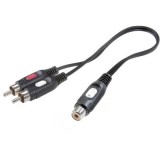 SpeaKa Professional RCA Audio Y adapter [2x RCA dugó - 1x RCA alj] Fekete (SP-7869924) - Audió kábel