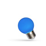 Spectrum LED E27 kisgömb kék LED fényforrás party fényfüzérhez, 1W, 270°,  IP20, SPECTRUM-WOJ11797