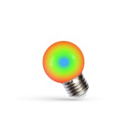 Spectrum LED E27 kisgömb RGB LED fényforrás party fényfüzérhez, 1W, 270°,  IP20, SPECTRUM-WOJ13105