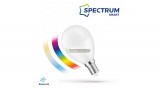 SpectrumLED Easy Smart 4,9W szabályozható, CCT, RGBW, bluetooth okos E14 LED kisgömb izzó WOJ14630