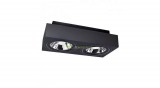 SpectrumLED MIRORA 2xAR111/ES111 GU10/230V elegáns, szögletes fekete billenthető alumínium lámpatest