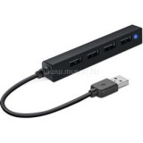 Speedlink SL-140000-BK SNAPPY SLIM USB Hub, 4-Port, USB 2.0, Passzív, fekete (SL-140000-BK)