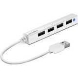 Speedlink SL-140000-WE SNAPPY SLIM USB Hub, 4-Port, USB 2.0, Passzív, fehér (SL-140000-WE)