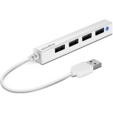 Speedlink SL-140000-WE SNAPPY SLIM USB Hub, 4-Port, USB 2.0, Passzív, fehér (SL-140000-WE) - USB Elosztó