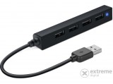 Speedlink SNAPPY SLIM 4 portos USB 2.0 passzív Hub, fekete