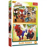 Spidey és a dinók 2x24db-os puzzle - Trefl