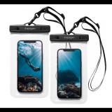 SPIGEN A601 vízhatlan / vízálló tok, AQUA 2db (univerzális, IPX8, nyakba akasztható, 6.8" méret) ÁTLÁTSZÓ [Sony Xperia 10 IV (XQ-CC72)] (AMP03098)