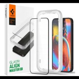 SPIGEN ALM FC képernyővédő üveg (2.5D, ujjlenyomatmentes, extra karcálló, 9H, ultravékony, 0.3mm, színkiemelés) FEKETE [Apple iPhone 13 mini] (AGL03727) - Kijelzővédő fólia