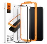 SPIGEN ALM FC képernyővédő üveg 2db (2.5D, ujjlenyomatmentes, extra karcálló, 9H, ultravékony, színkiemelés) ÁTLÁTSZÓ Apple iPhone 15 Pro Max