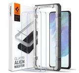 SPIGEN ALM FC képernyővédő üveg 2db (2.5D, ujjlenyomatmentes, extra karcálló, 9H, ultravékony, színkiemelés) ÁTLÁTSZÓ Samsung Galaxy S21 FE (SM-G990)