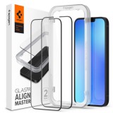 Spigen ALM Glass FC 2pcs Full Screen Tempered Glass for iPhone 13 Pro Max with Black Frame