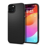 Spigen Apple iPhone 15 Plus liquid air szilikon telefonvédő (közepesen ütésálló, légpárnás sarok, rombusz minta) fekete