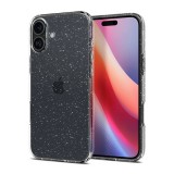 Spigen Apple iPhone 16 Plus liquid crystal glitter telefonvédő (ütésálló, légpárnás sarok, csillámporos) átlátszó