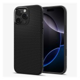 Spigen Apple iPhone 16 Pro liquid air t szilikon telefonvédő (ütésállóság, légpárnás sarok, rombusz, magsafe) fekete