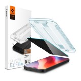 Spigen Apple iPhone 16 Pro Max ez fit képernyővédő üveg (2.5d, betekintés védelem, 0.2mm, 9h) átlátszó