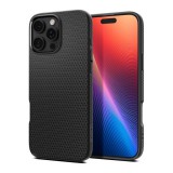 Spigen Apple iPhone 16 Pro Max liquid air szilikon telefonvédő (ütésállóság, légpárnás sarok, rombusz) fekete